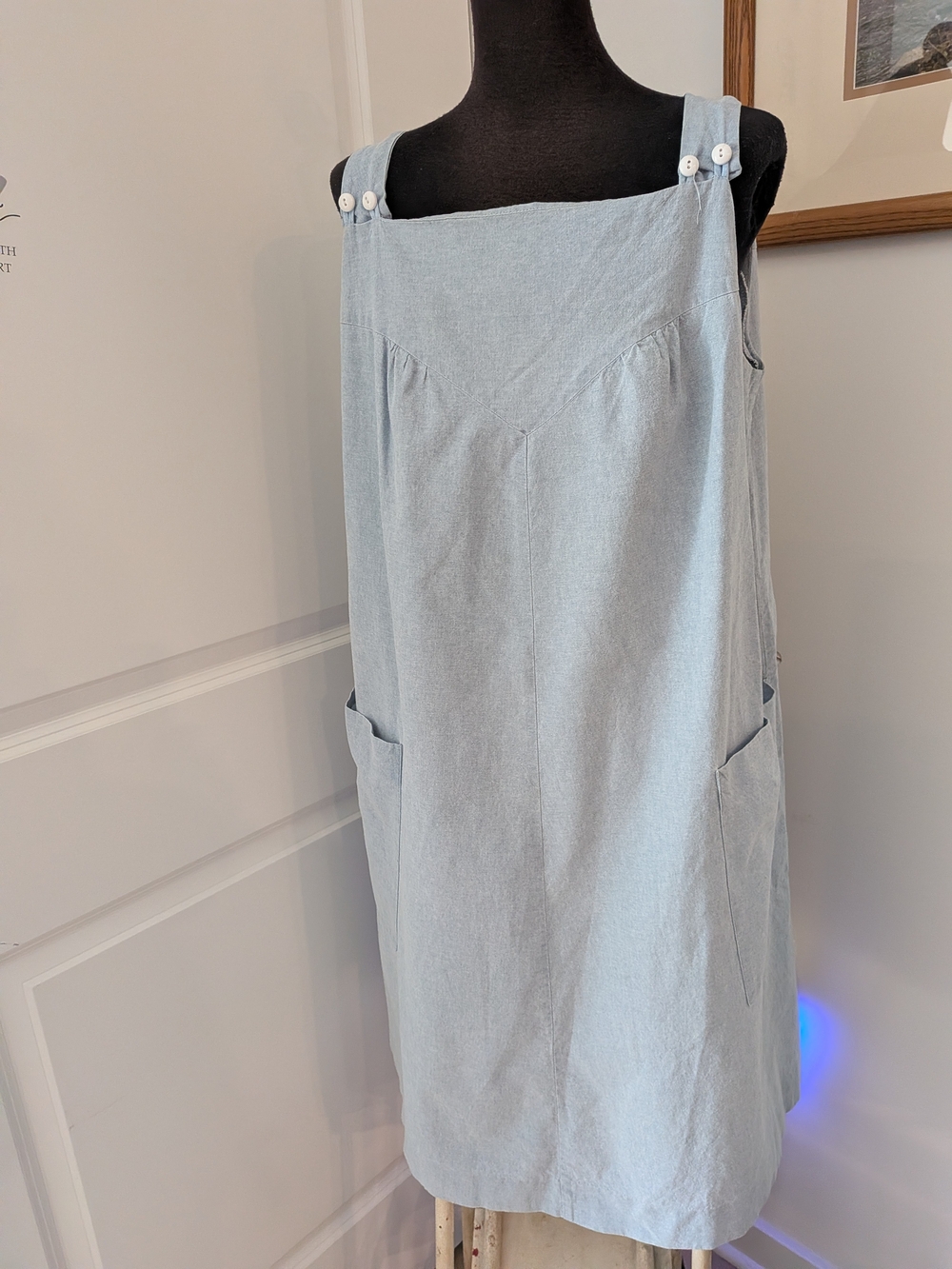 Vintage Blue Jean Pinafore Pocket ALICE dress
